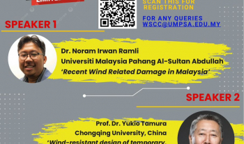 Mini International Advanced School (IAS) Wind Engineering Lecture Series 2024 hosted by Faculty of Civil Engineering Technology, UMPSA and will be held on 23rd September 2024, Kulliyyah of Engineering, International Islamic University